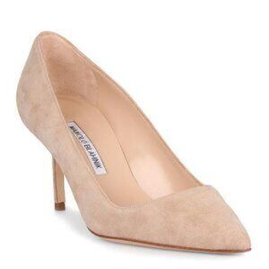 Manolo Blahnik BB70 Size 39 Nude Suede Heels